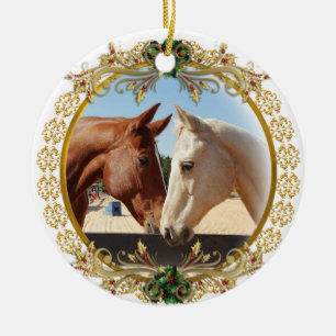 First Christmas horses Ceramic Ornament