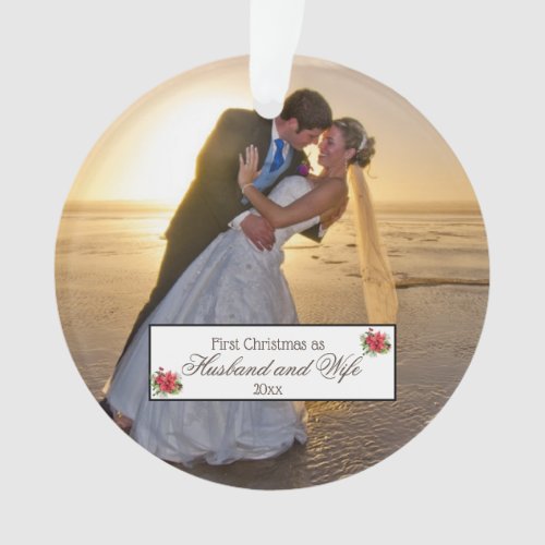 First Christmas Husband and Wife _ Poinsettia Ornament
