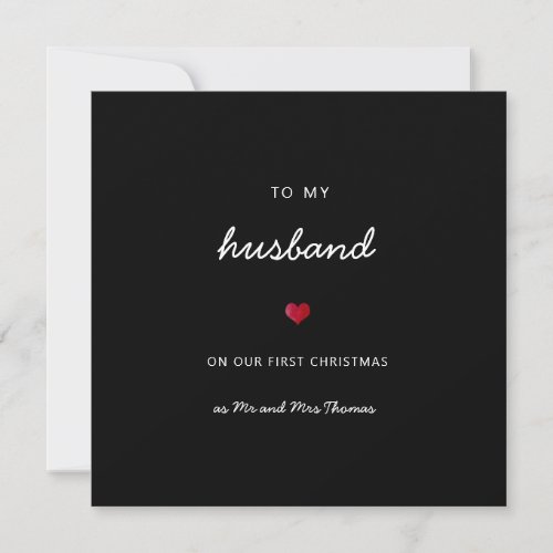 First Christmas husband romantic heart mr  mrs  Card