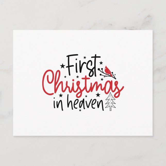 First Christmas in Heaven, Red Bird Postcard (Front)