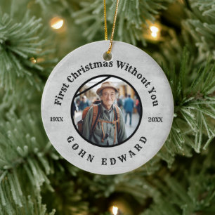 First Christmas In Loving Memory Photo Tribute Ceramic Ornament