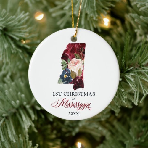 First Christmas in Mississippi State Personalized Ceramic Ornament