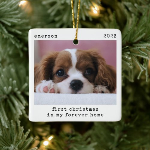 First Christmas In My Forever Home Dog Ceramic Ornament