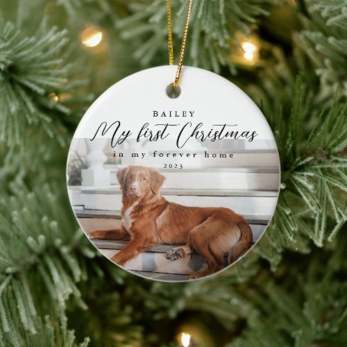 First Christmas in My Forever Home Pet Ceramic Ornament