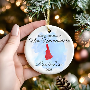 First Christmas in New Hampshire State Ornament