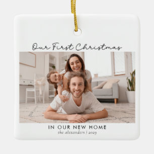 First Christmas in New Home 2 Photo Ceramic Ornament