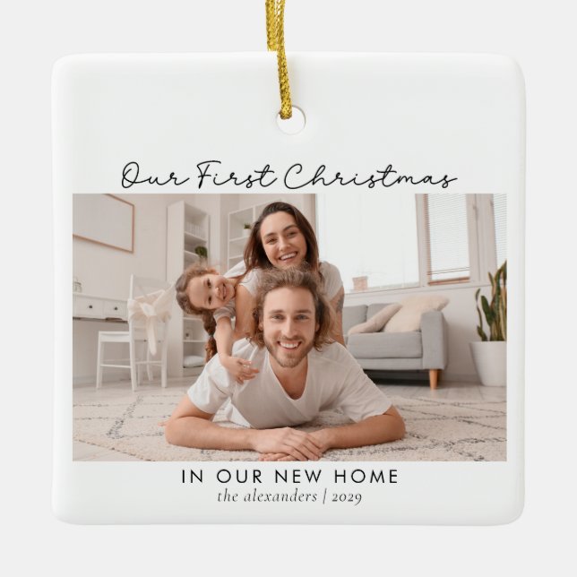 First Christmas in New Home 2 Photo  Ceramic Ornament (Front)