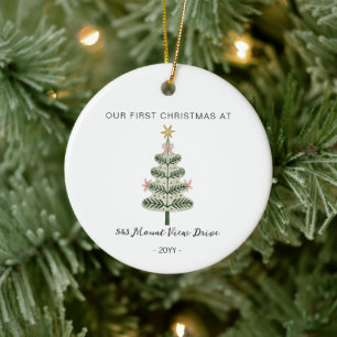 First Christmas in New Home - Address Ornament