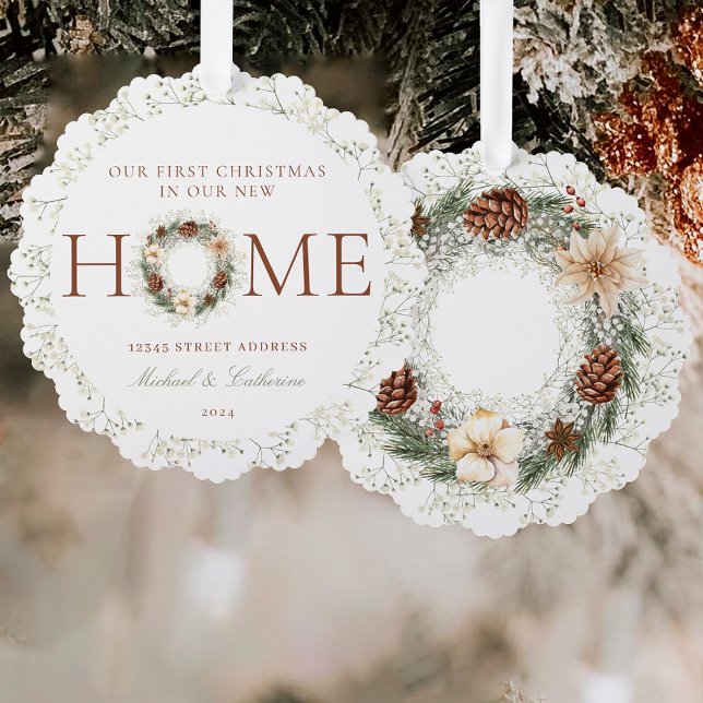 First Christmas in New Home Boho Ornament Card (Creator Uploaded)
