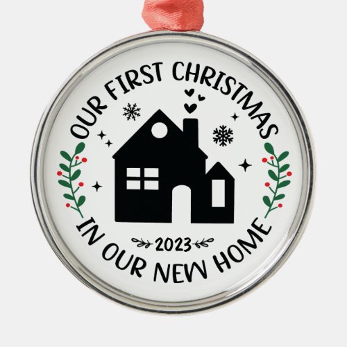 First Christmas In New Home Personalized Christmas Metal Ornament