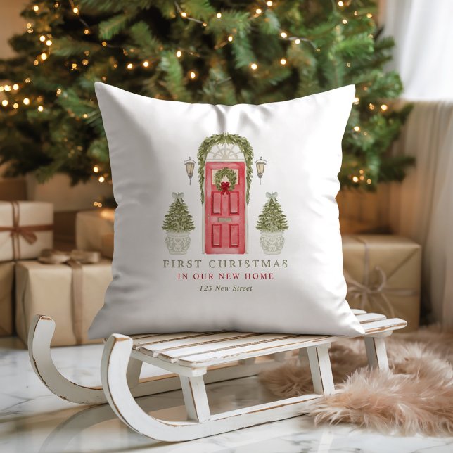 First Christmas in New Home  Throw Pillow (Creator Uploaded)