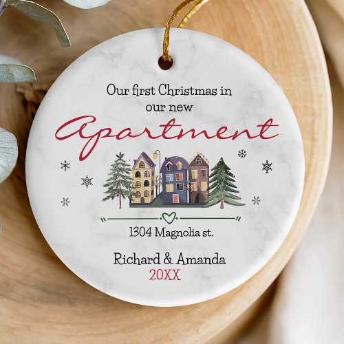 First Christmas in our new apartment cute Ceramic Ornament