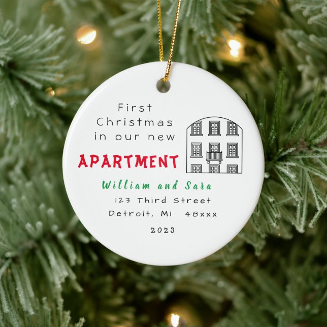 "First Christmas in our New Apartment" Ornament (Tree)
