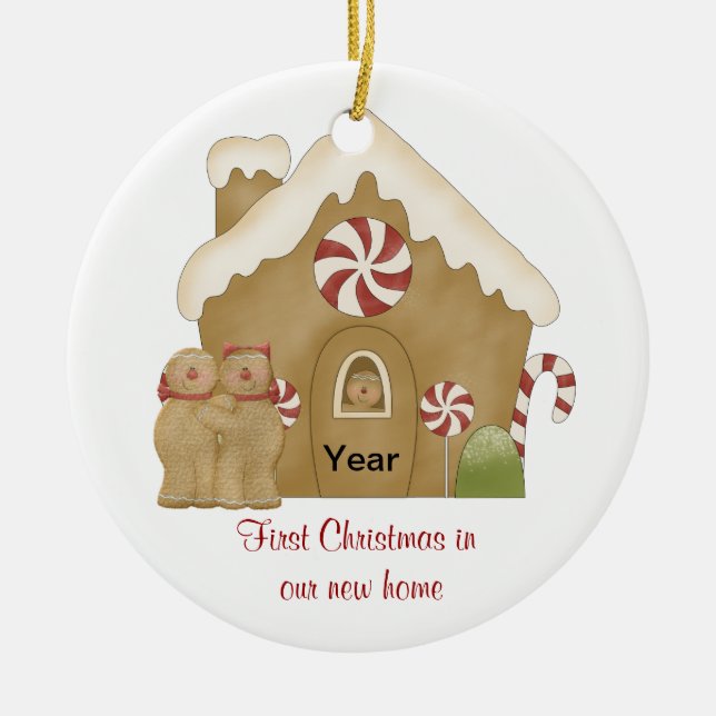First Christmas in our New Home Ceramic Ornament (Front)
