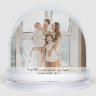 First Christmas in our New Home Double Sided Photo Snow Globe