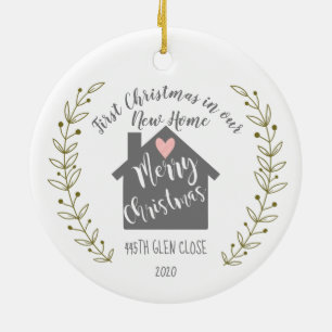 first Christmas in our new home heart Ceramic Ornament