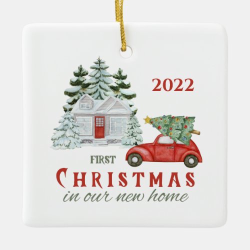 First Christmas in Our New Home Keepsake Family Ceramic Ornament