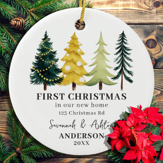 First Christmas in our new home New home owners Ceramic Ornament