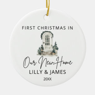 First Christmas in our New Home Owner Family Door Ceramic Ornament
