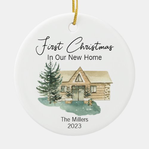 First Christmas In Our New Home Personalized Ceramic Ornament