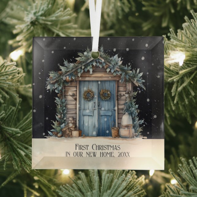 First Christmas in our new home personalized  Glass Ornament (Insitu)