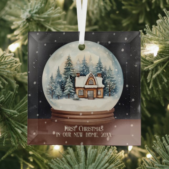 First Christmas in our new home personalized  Glass Ornament (Insitu)