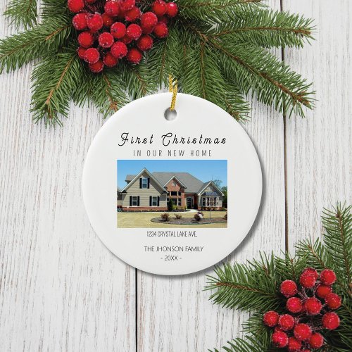 First Christmas In Our New Home Photo Ceramic Ornament