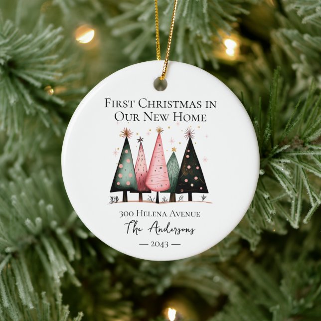 First Christmas in Our New Home Photo Ceramic Ornament (Tree)