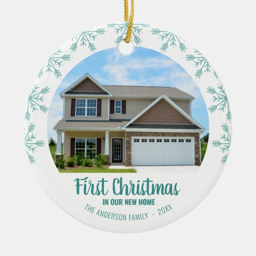 First Christmas in our New Home Photo Ceramic Ornament