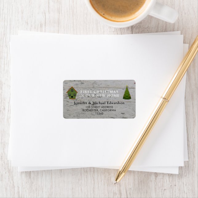 First Christmas in our new Home return address Label (Insitu)