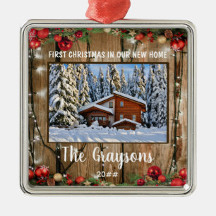 First Christmas In Our New Home Vintage Metal Ornament