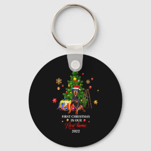 First Christmas In Our New Home Xmas Dorberman T S Keychain