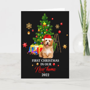 First Christmas In Our New Home Xmas Maltese Dog T Card