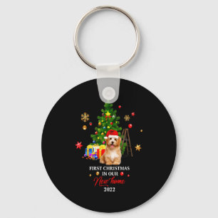 First Christmas In Our New Home Xmas Maltese Dog T Keychain