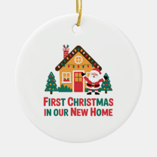First Christmas in Our New House Matching  Ceramic Ornament
