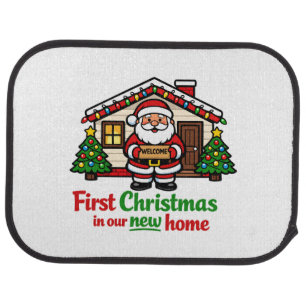 First Christmas in Our New House Santa Car Floor Mat