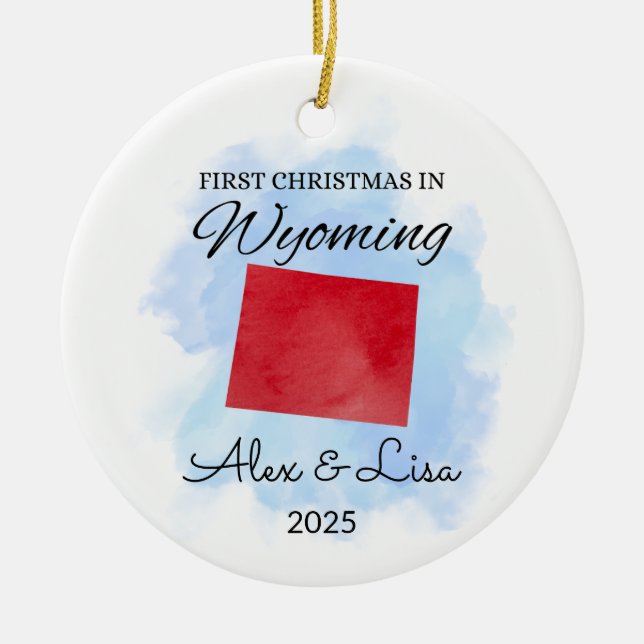 First Christmas in Wyoming State Ornament (Front)