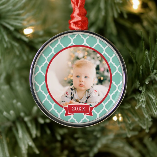 First Christmas Keepsake Photo Holiday Ornament (Tree)