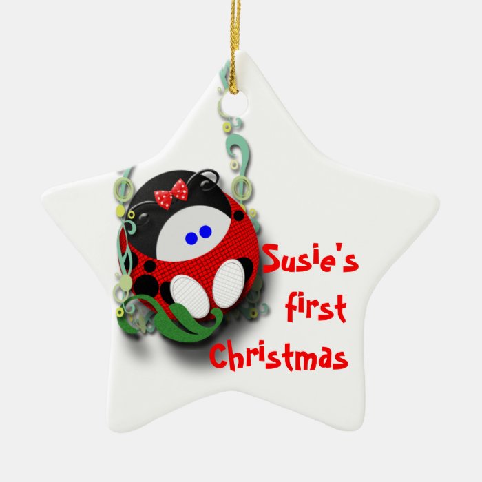 First Christmas ladybugette Christmas Ornaments