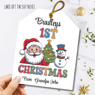 First Christmas Large Gift Tag Holiday Card