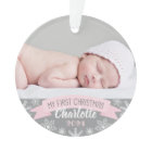 First Christmas Light Pink Baby Girl Photo