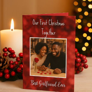 First Christmas Love Romantic for Girlfriend Holiday Card