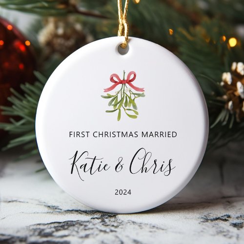 First Christmas Married Custom Ornament