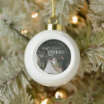 First Christmas Married Mr & Mrs Couples Photo  Ceramic Ball Christmas Ornament<br><div class="desc">Celebrate your first Christmas as a married couple with the First Christmas Married Mr & Mrs Couples Photo Ornament. Personalize it with your photo to create a heartfelt keepsake that adds a loving,  festive touch to your holiday decor</div>
