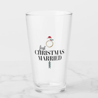 First Christmas Married Newlywed Holiday, Matchin Glass