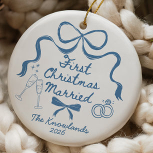 First Christmas Married Ornament 1st Anniversary