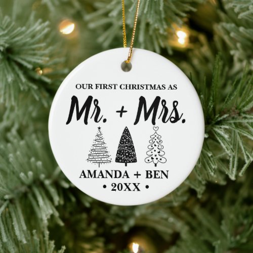 First Christmas Married Ornament Mr and Mrs Tree