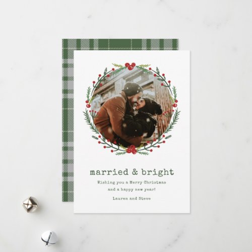 First Christmas Married Photo Holiday Card