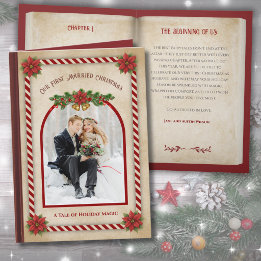 First Christmas Married Storybook Photo Holiday Card
