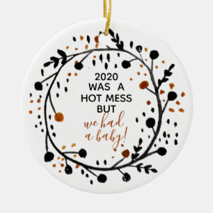 First Christmas Married Together Had a Baby Ceramic Ornament